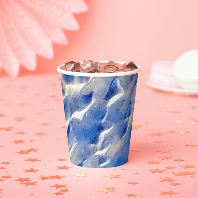 Ocean and sky blue reflections paper cups (Insitu)