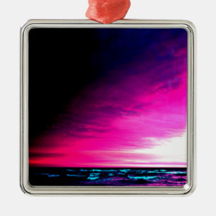 Ocean and Sunset Colourful and Peaceful Metal Tree Decoration