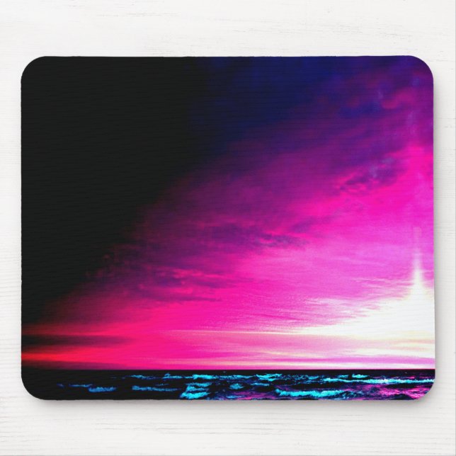 Ocean and Sunset Colourful and Peaceful Mouse Pad (Front)