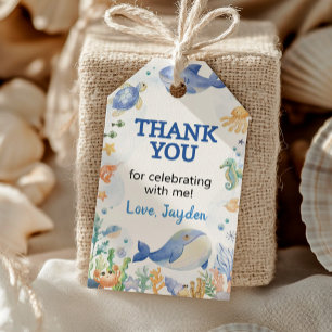 Ocean Animal Boys Under the Sea Birthday Thank You Gift Tags