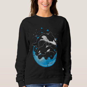 Ocean Animal Killer Whale Orca Long Sleeve Sweatshirt