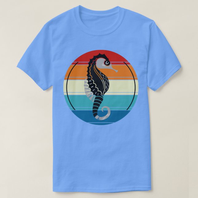 Ocean Animal Retro Seahorse T-Shirt (Design Front)