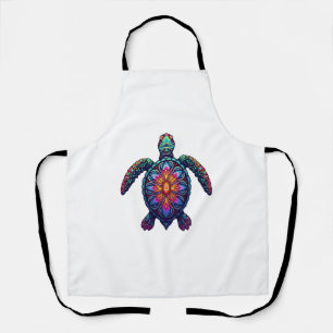 Ocean Animal Tie Dye Tribal Sea Animal Maori Turtl Apron