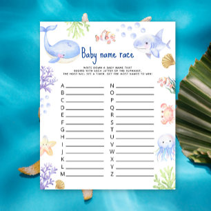 Ocean animal Under the sea Baby name race game