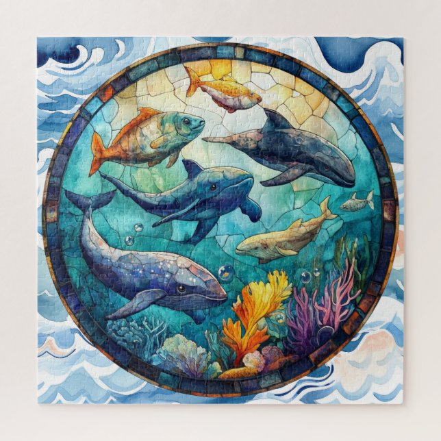 Ocean Animals Art Puzzle (Vertical)