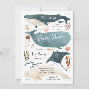 Ocean Animals Baby Shower Invitation