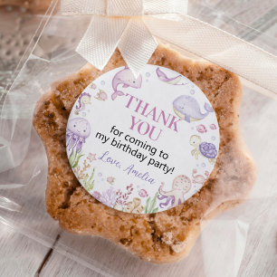 Ocean Animals Girl Under the Sea Birthday Classic Round Sticker