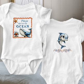 Ocean Animals Saying Beach Baby Bodysuit