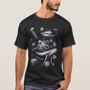 Ocean Animals Tee Shark Whale Turtle Oceanography