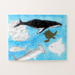 Ocean Animals Watercolor Puzzle, 30 piece Jigsaw Puzzle