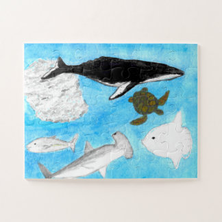 Ocean Animals Watercolor Puzzle, 30 piece Jigsaw Puzzle