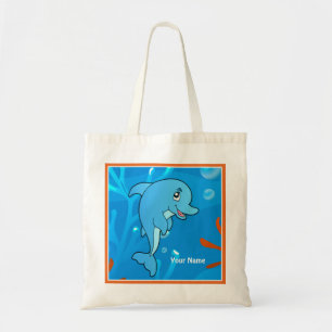 Ocean Aquatic Cute Dolphin Custom Tote Bag