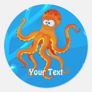 Ocean Aquatic Cute Octopus Custom Sticker