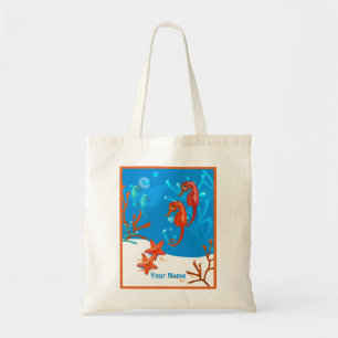 Ocean Aquatic Cute Seahorse Custom Tote Bag