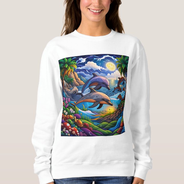 Ocean Art: Dolphin Sweatshirt (Front)