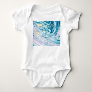 Ocean Art: Marble Agate Swirls. Baby Bodysuit