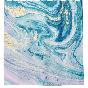 Ocean Art: Marble Agate Swirls. Shower Curtain