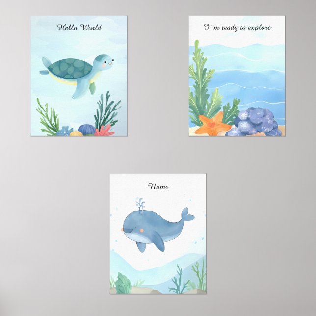 Ocean Baby Nursery Room Decor (Front)