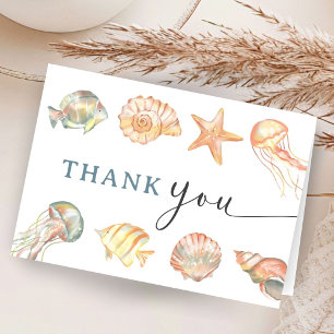 Ocean Baby Shower Gender Neutral Folded Thank You Card
