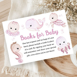 Ocean Baby Shower Girl Pink Books For Baby Enclosure Card