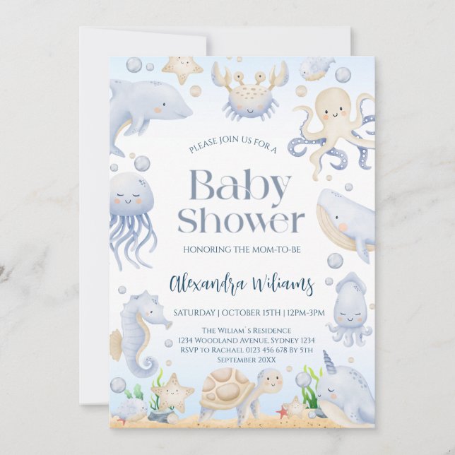Ocean Baby Shower Invitation (Front)