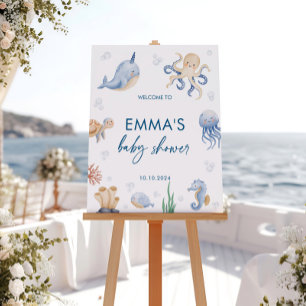 Ocean Baby Shower Welcome Sign, Sea Sign