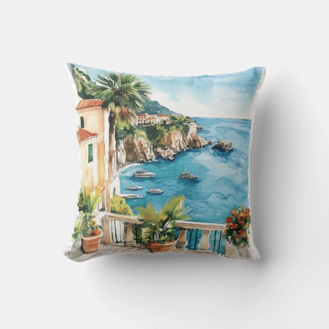 Ocean Bay Cliffs Travel Design Cushion (Front)