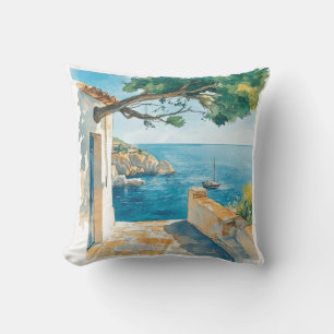 Ocean Bay Cliffs Travel Design Cushion