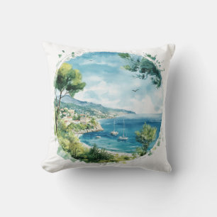 Ocean Bay Cliffs Travel Design Cushion