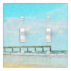 Ocean Beach and Fishing Pier Watercolor