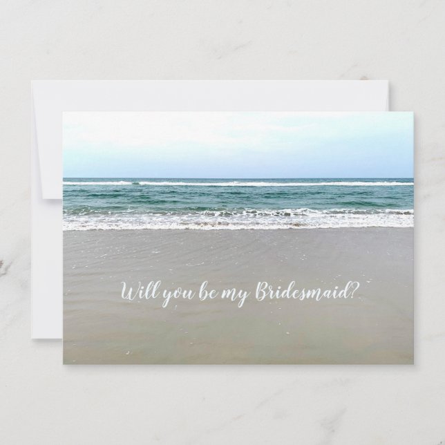 Ocean Beach Be My Bridesmaid Cards (Front)