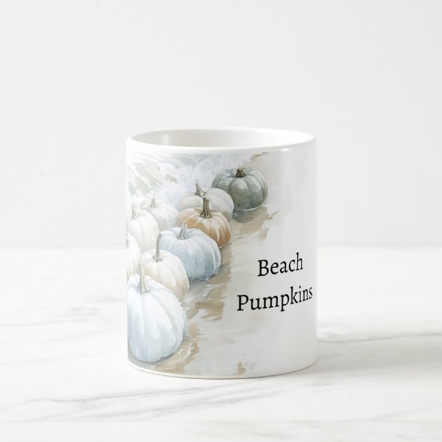 Ocean Beach Blue Pumpkins Coffee Mug (Center)