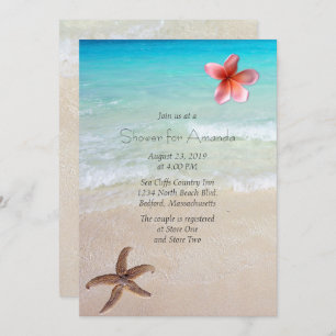 Ocean Beach Bridal Shower Party Invitation