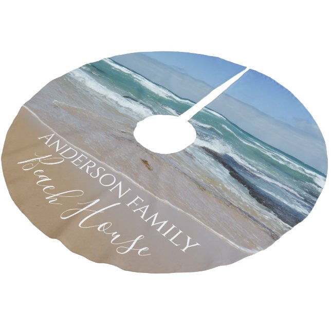 Ocean Beach Brushed Polyester Tree Skirt (Angled)