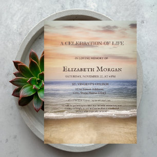 Ocean Beach Celebration Of Life Invitation