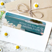 Ocean Beach Chairs Seascape Return Address Label