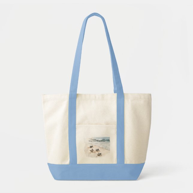 Ocean Beach Coast Sea Turtles Tote Bag (Front)