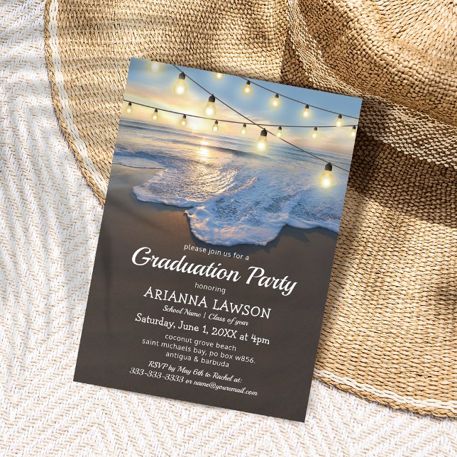 Ocean Beach Coastal 2025 Graduation Party Invitation (Creator Uploaded)