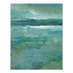 Ocean Beach Coastal Abstract Painting  Photo Print