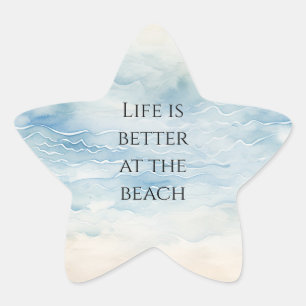 Ocean Beach Coastal   Star Sticker