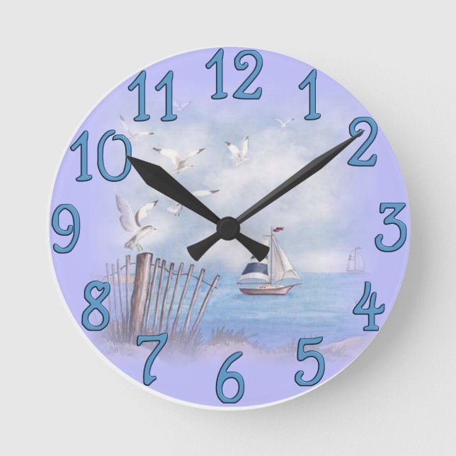 Ocean Beach design Wall Clock (Front)