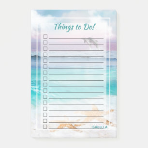 Ocean Beach  Dolphins and Starfish - Things to Do Post-it Notes
