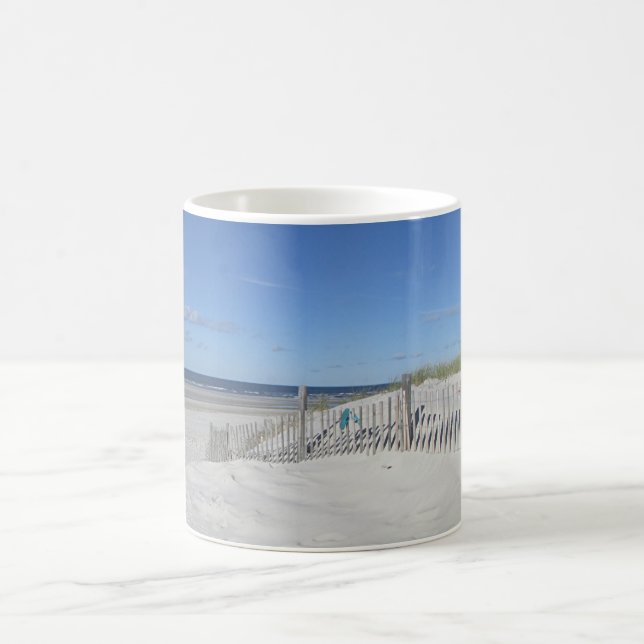 Ocean beach on Cape Cod Coffee Mug (Center)