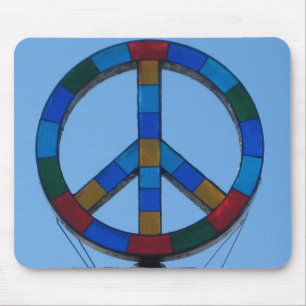 Ocean Beach Peace Sign Mouse Pad