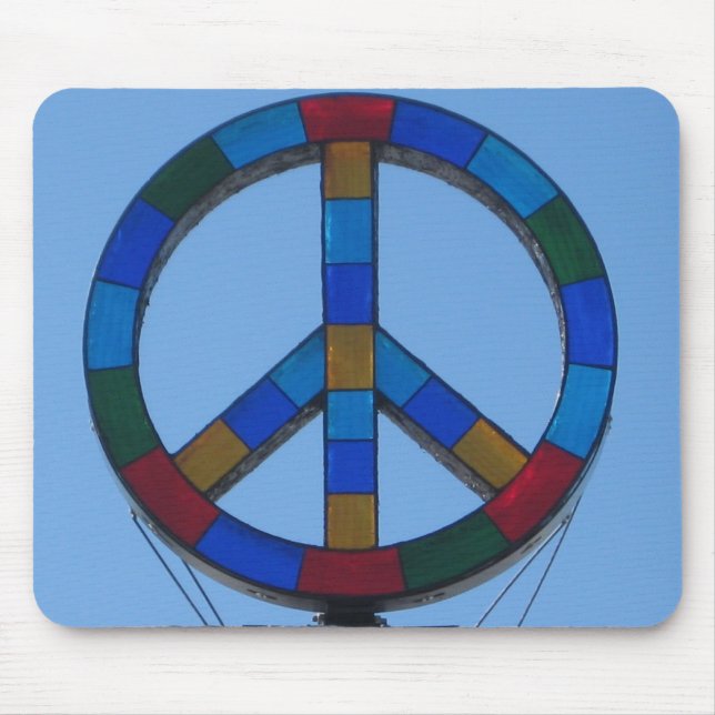 Ocean Beach Peace Sign Mouse Pad (Front)