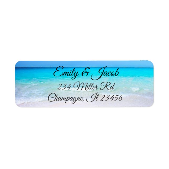 Ocean Beach Photo Return Address Labels (Front)