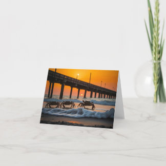 Ocean Beach Pier - Beach Crabs Thank You Card