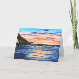 OCEAN BEACH PIER SUNSET CARD