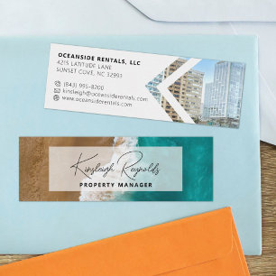 Ocean / Beach Rental Property Manager Custom Photo Mini Business Card