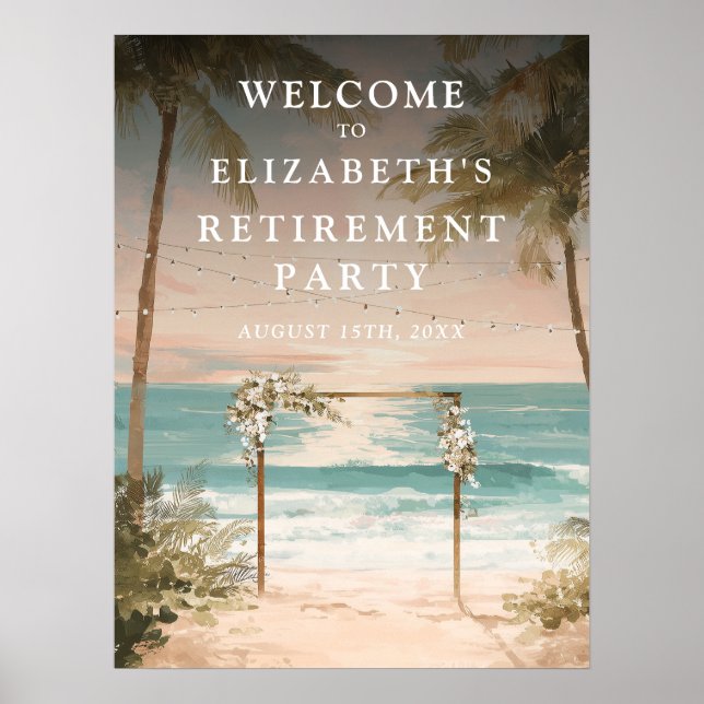 Ocean Beach Retirement Party Welcome Sign (Front)
